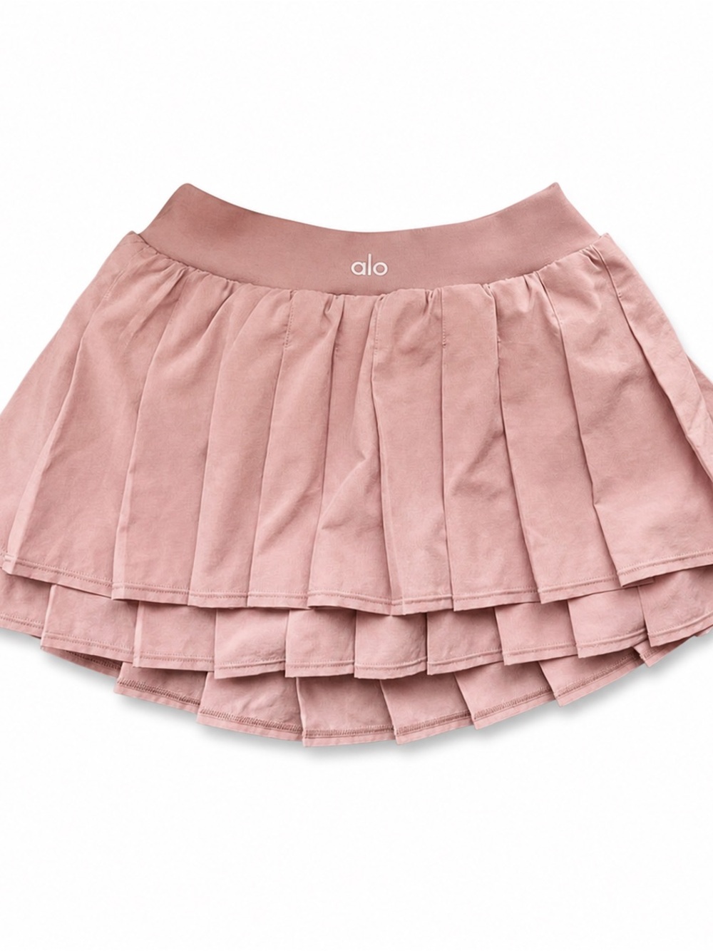 ALO Yoga Pleated Layered Mini Skirt in Dusty Rose